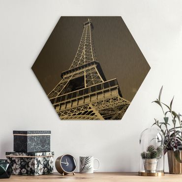Hexagon Bild Alu-Dibond - Eiffelturm