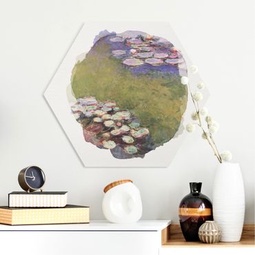 Hexagon Bild Forex - Wasserfarben - Claude Monet - Seerosen