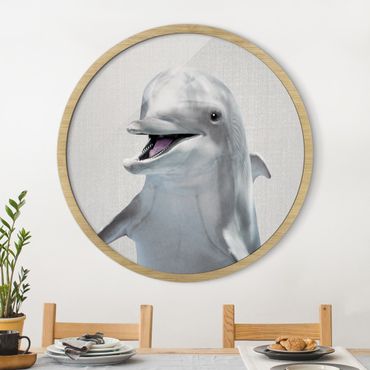 Rundes Gerahmtes Bild - Delfin Diddi