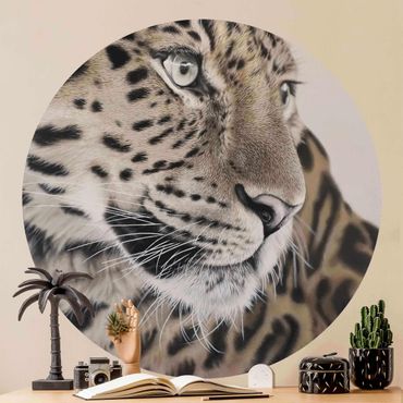 Runde Tapete selbstklebend - Der Leopard