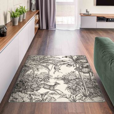 Teppich - Detaillierte Dschungelzeichnung