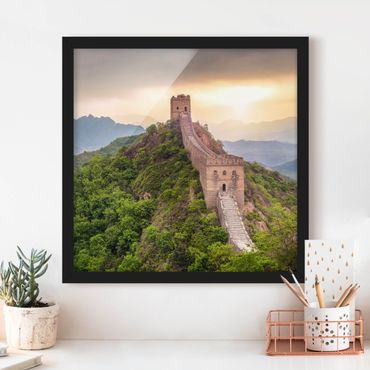 Bild mit Rahmen - Die unendliche Mauer von China - Quadrat