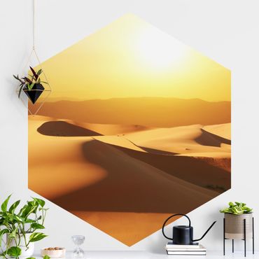 Hexagon Mustertapete selbstklebend - Die Wüste Saudi Arabiens