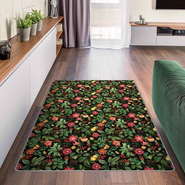 Teppich - Dschungelblätter und Blüten