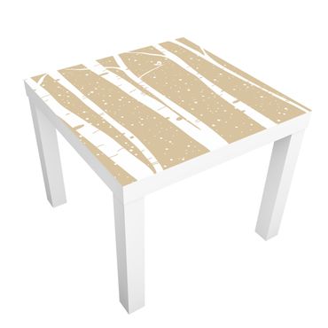 Möbelfolie für IKEA Lack - Klebefolie Schneekonzert zwischen Birken