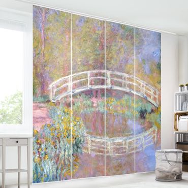 Schiebegardinen Set - Claude Monet - Brücke Monets Garten - 4 Flächenvorhänge