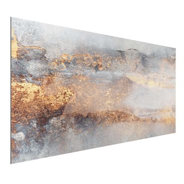 Alu-Dibond - Gold-Grauer Nebel - Querformat