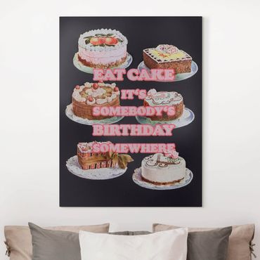 Leinwandbild - Eat Cake It's Birthday - Hochformat 3:4