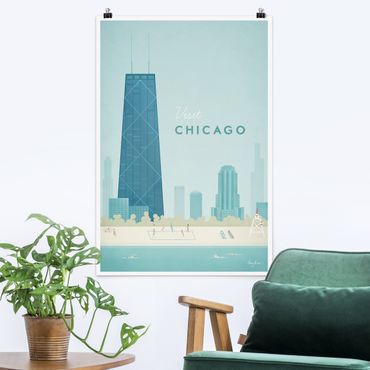 Poster - Reiseposter - Chicago - Hochformat 3:2