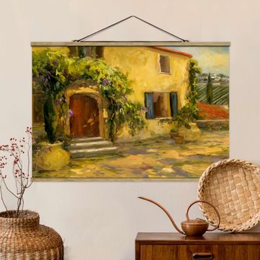 Stoffbild mit Posterleisten - Italienische Landschaft - Toskana - Querformat 3:2