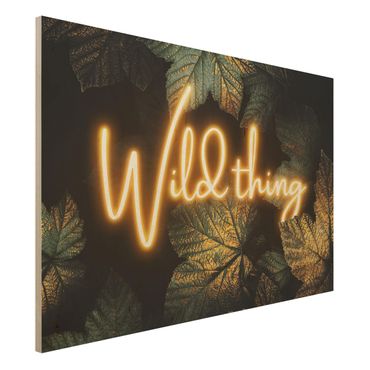 Holzbild - Wild Thing goldene Blätter - Querformat 2:3