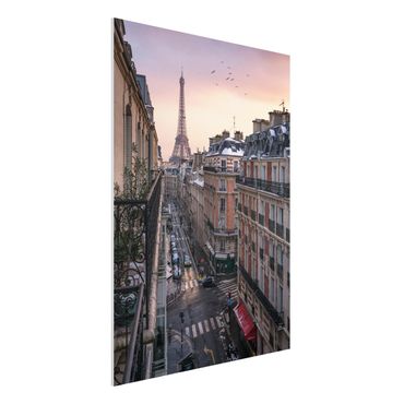 Forex Fine Art Print - Eiffelturm bei Sonnenuntergang - Hochformat 3:4