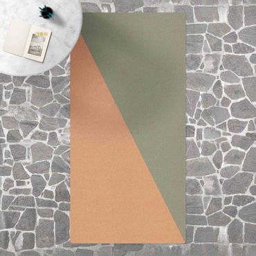 Kork-Teppich - Einfaches Olivgrünes Dreieck - Hochformat 1:2
