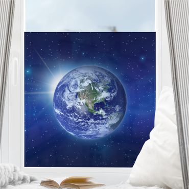 Fensterfolie - Sichtschutz - Erde im Weltall - Fensterbilder