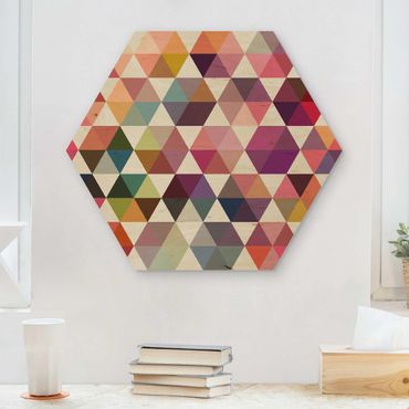 Hexagon Bild Holz - Hexagon Facetten