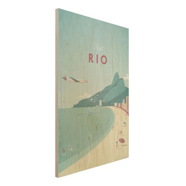 Holzbild - Reiseposter - Rio de Janeiro - Hochformat 3:2