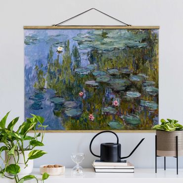 Stoffbild mit Posterleisten - Claude Monet - Seerosen (Nympheas) - Querformat 4:3