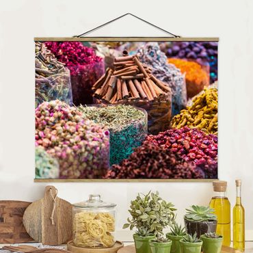 Stoffbild mit Posterleisten - Farbenfrohe Gewürze - Querformat
