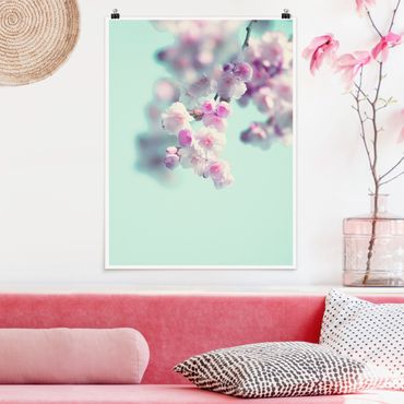 Poster - Farbenfrohe Kirschblüten - Hochformat 3:4