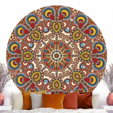 Runde Tapete selbstklebend - Farbiges Mandala