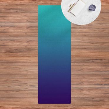 Kork-Teppich - Farbverlauf Meerblau - Hochformat 1:3