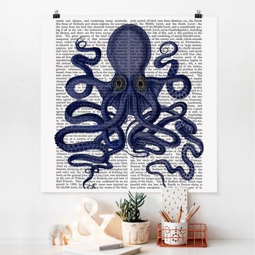 Poster - Tierlektüre - Oktopus - Quadrat 1:1