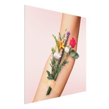 Forex Fine Art Print - Jonas Loose - Arm mit Blumen - Quadrat 1:1