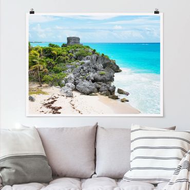Poster - Karibikküste Tulum Ruinen - Querformat 3:4