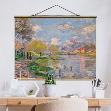Stoffbild mit Posterleisten - Claude Monet - Seine - Querformat 4:3