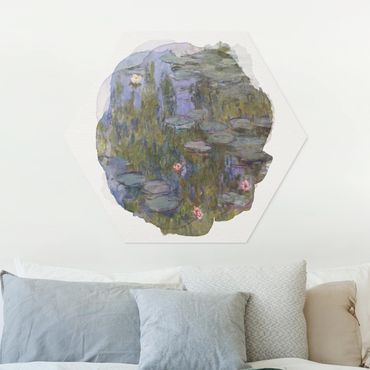 Hexagon Bild Forex - Wasserfarben - Claude Monet - Seerosen (Nympheas)