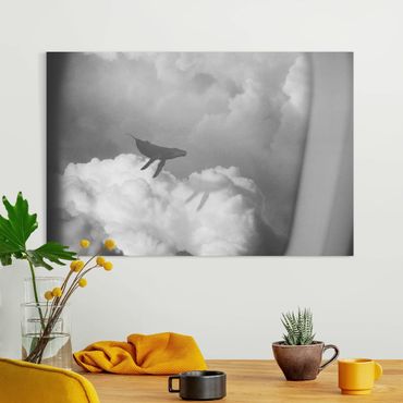 Leinwandbild - Fliegender Wal in den Wolken - Querformat 3:2