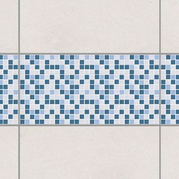 Fliesen Bordüre - Mosaikfliesen Blau Grau 60x30 - Fliesensticker Set