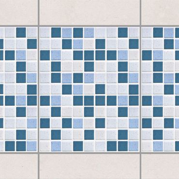Fliesen Bordüre - Mosaikfliesen Blau Grau 20x25 - Fliesensticker Set