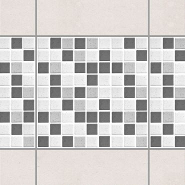 Fliesen Bordüre - Mosaikfliesen Grau 20x20cm - Fliesensticker Set