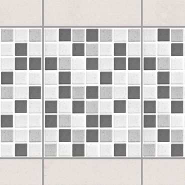 Fliesen Bordüre - Mosaikfliesen Grau 15x20 - Fliesensticker Set