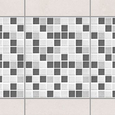 Fliesen Bordüre - Mosaikfliesen Grau 20x25 - Fliesensticker Set