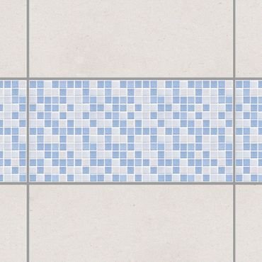 Fliesen Bordüre - Mosaikfliesen Hellblau 60x30 - Fliesensticker Set