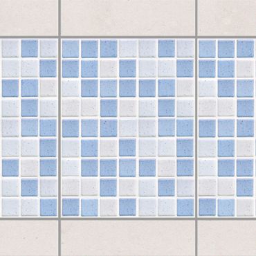 Fliesen Bordüre - Mosaikfliesen Hellblau 15x20 - Fliesensticker Set