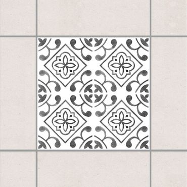 Fliesenaufkleber - Grau Weiß Muster Serie No.2