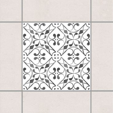 Fliesenaufkleber - Grau Weiß Muster Serie No.3