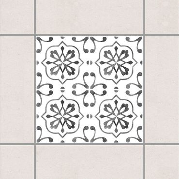 Fliesenaufkleber - Grau Weiß Muster Serie No.4