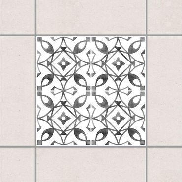 Fliesenaufkleber - Grau Weiß Muster Serie No.8