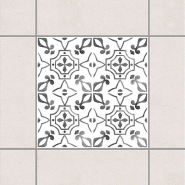 Fliesenaufkleber - Grau Weiß Muster Serie No.9