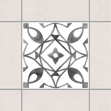 Fliesenaufkleber - Muster Grau Weiß Serie No.8