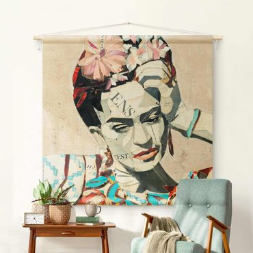 Wandteppich - Frida Kahlo - Collage No.1 - Quadrat 1:1