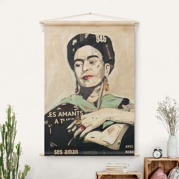 Wandteppich - Frida Kahlo - Collage No.4 - Hochformat 2:3