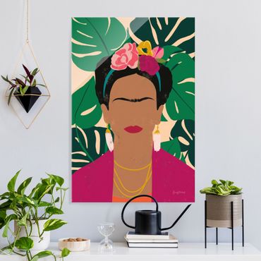 Glass print - Frida Tropical Collage