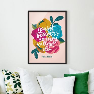 Framed poster - Frida quote with flowers