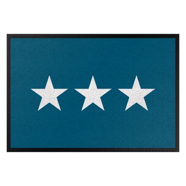 Fußmatte - Drei Sterne blau