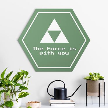 Hexagon-Alu-Dibond Bild - Gaming Symbol The Force is with You
